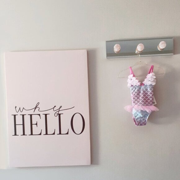 NWT Floatimini Mermaid Petal pink & blue ruffle one piece swimsuit - Picture 6 of 11